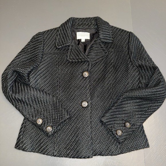 Madison Hill New York Jackets & Blazers - Madison Hill NY Waist Length Blazer Black Sz 12 Acrylic/Wool Blend Cottagecore